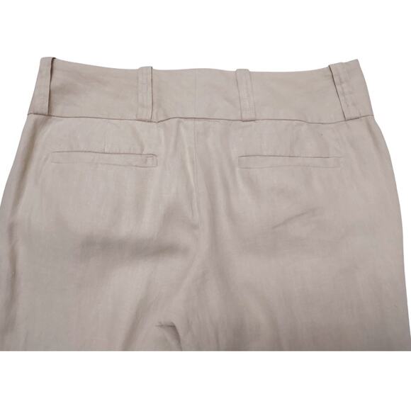 OLD NAVY Vintage Linen Pants Sz 8 Khaki Lightweight Trousers Low Waist Full Leg - Picture 6 of 7
